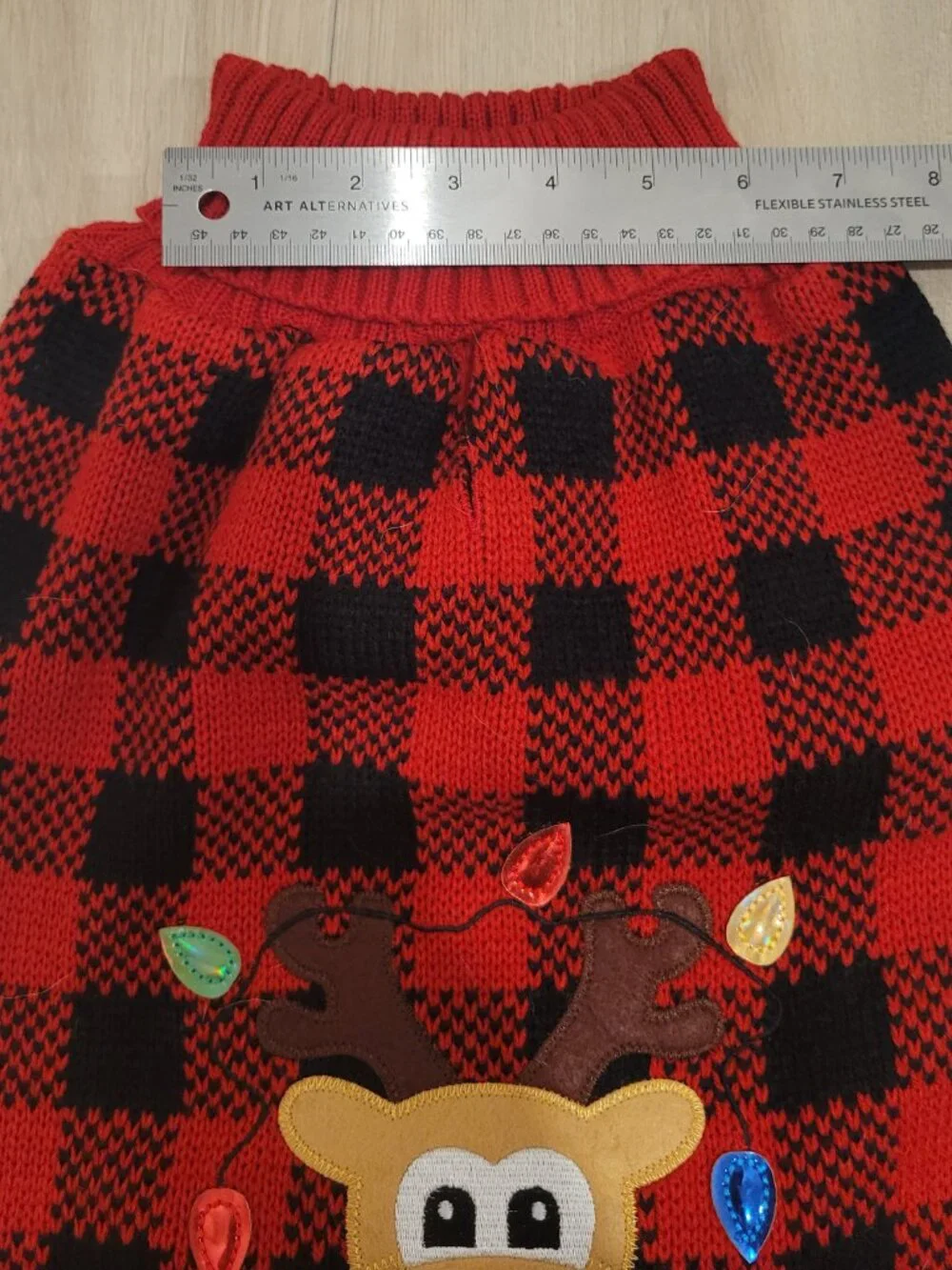 Plaid Christmas Dog Sweater (size XXL)